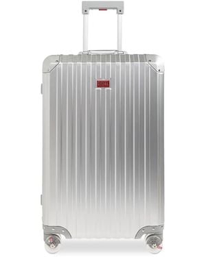 DIESEL Ribbed Logo-Plaque Trolley - Grey
