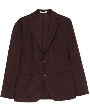 Eleventy Single-Breasted Notched-Lapels Blazer - Purple