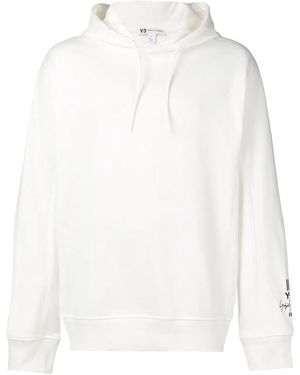 Y-3 Branded Hoodie - White
