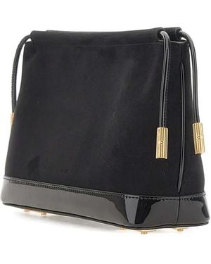Elisabetta Franchi Drawstring Patent-trim Clutch Bag - ブラック