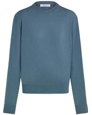 Ferragamo Ribbon Detail Knitted Top - Blue