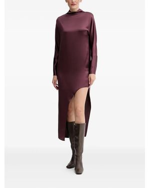 Isabelle Blanche Mock-Neck Midi Dress - Purple