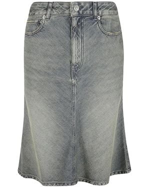 Balenciaga Faded Godet-Hem Skirt - Grey