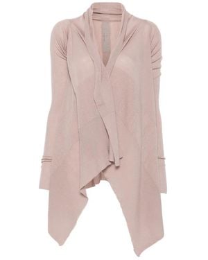 Rick Owens Draped Asymmetric-Hem Cardigan - Pink