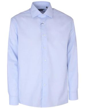 Corneliani Spread-Collar Button-Up Shirt - Blue