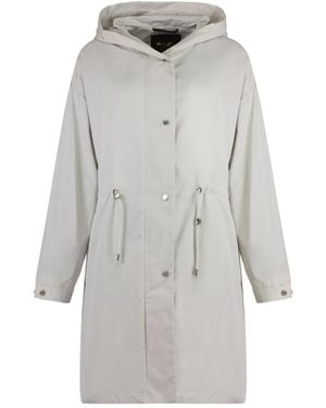 Moorer Cristina Hooded Drawstring-Waistband Jacket - Grey