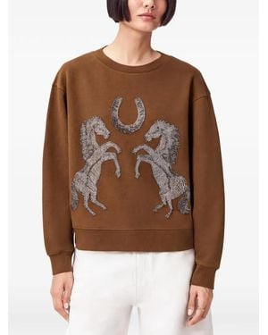 AllSaints Pippa Horse-Motif Sweatshirt - Brown