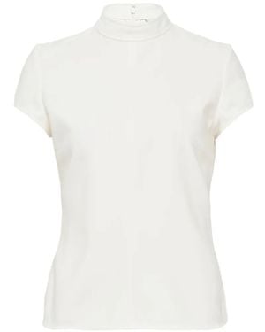 Courreges Mock-Neck Short-Sleeve Top - White