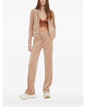 Juicy Couture Velour Zip-Up Hoodie - Natural