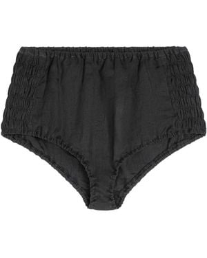 Dries Van Noten Shirred Micro Shorts - Black