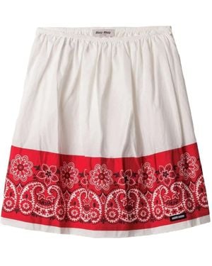 Miu Miu Slubbed Bandana Popeline Rok - Rood