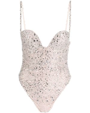 retroféte Sleeveless Bodysuit With Decoration - White