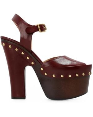 Chloé Meret Stud-Embellished Sandals - Brown