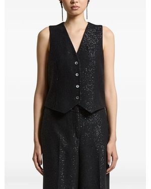 Peserico Sequin-Embellished Waistcoat - Black