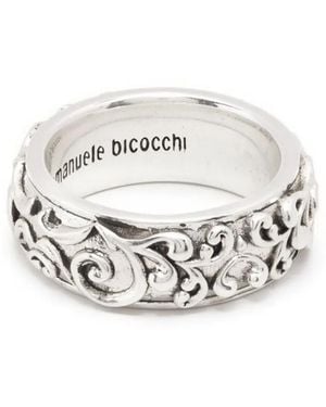 Emanuele Bicocchi Large Arabesque Band Ring - White