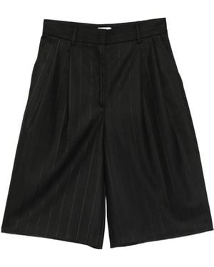 ANDAMANE Xiana Geplooide Shorts Met Krijtstreep - Zwart