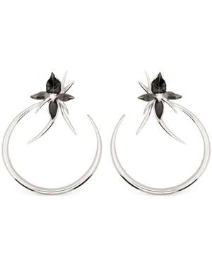 Shaun Leane Orchid Diamond Hoop Earrings - White