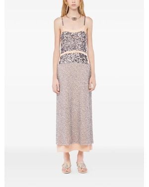 Rabanne Sequin-embellished strap dress - Natur