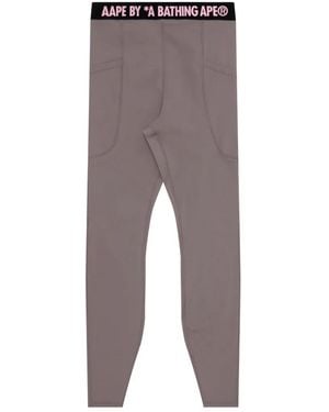 Aape By A Bathing Ape Logo-Waistband Leggings - Gray