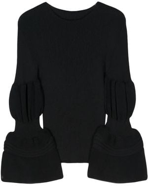Issey Miyake Fine-Ribbed Top - Black