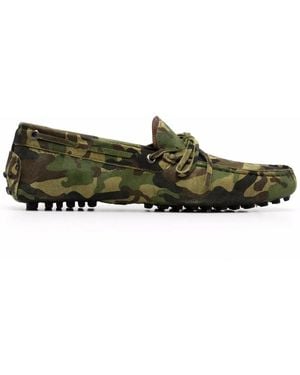 SCAROSSO James Camouflage-Print Loafers - Green