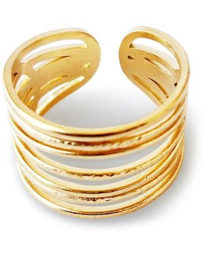 Hzmer Jewelry Hammered-Effect Ring - Metallic