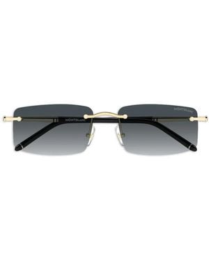 Montblanc Sonnenbrille mit eckigem Gestell - Mettallic