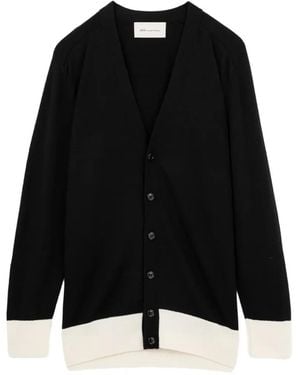 Ami Paris Colour-Block V-Neck Cardigan - Black
