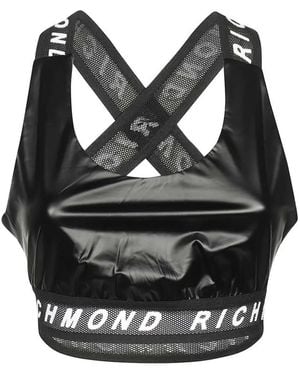 John Richmond テクニカルファブリック トップ - ブラック