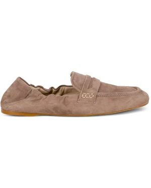 Guglielmo Rotta Gathered Suede Sandals - Brown