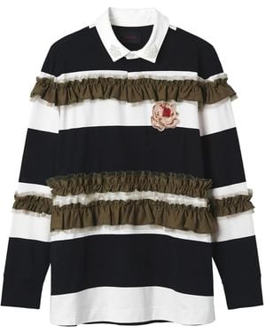 Simone Rocha Polo Con Detalle De Volantes - Negro