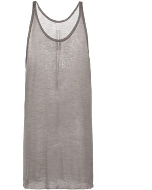 Rick Owens セミシアー オープンニット タンクトップ - グレー
