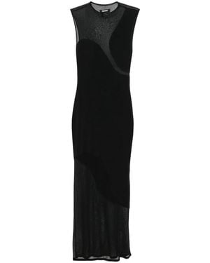 ROTATE BIRGER CHRISTENSEN Sheer Knit Maxi Dress - Black