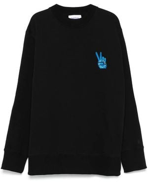 Etudes Studio Sudadera con símbolo de la paz bordado - Negro