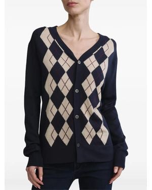 DL1961 Cardigan A Rombi Con Scollo A V - Blu
