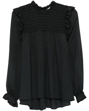 forte_forte Gerüschte Bluse - Schwarz
