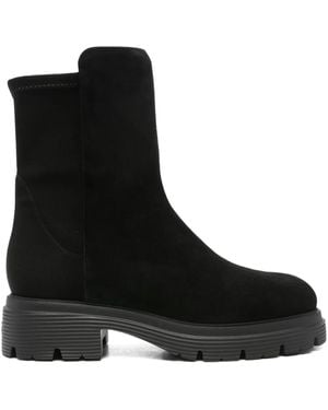 Stuart Weitzman Leather Ankle Boots - Black