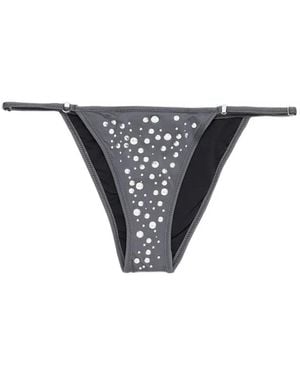GIMAGUAS Gaia Crystal-Embellished Bikini Bottoms - Grey
