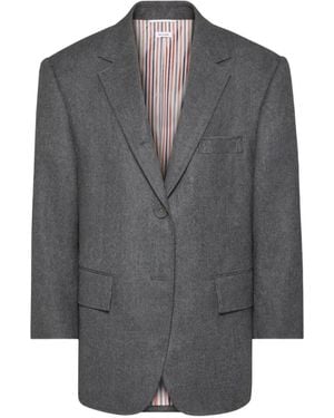 Thom Browne Single-Breasted Wool Blazer - Gray