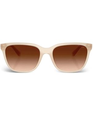 COACH Logo-Detail Rectangle-Frame Sunglasses - White