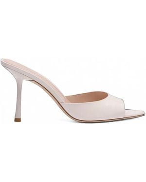 Stuart Weitzman Lexington Patent Leather Sandals - White