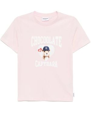Chocoolate Capybara T-Shirt - Pink