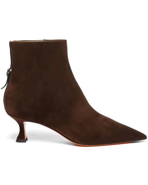 Santoni Giulie Pointed-Toe Boots - Brown