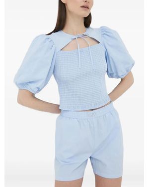 Résumé Puff-Sleeve Cut-Out Top - Blue