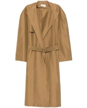 The Row Amapola Belted Long-Sleeve Coat - Natural