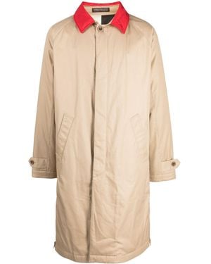 Undercover X Fragment Contrasting-Collar Cotton Raincoat - Natural