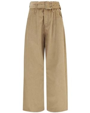 DARKPARK Korea Pier Belted Straight-Leg Trousers - Natural