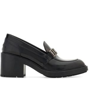 Ferragamo Vara Chain Loafers - Black