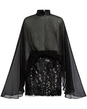 Taller Marmo Sequin-Embellished Silk Mini Dress - Black