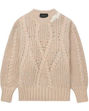 Simone Rocha Jersey con detalle de perlas - Neutro